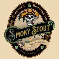 Graveyard Brewery Craft Beer Label Skeleton With Cigar Drawstring Bag