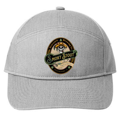 Graveyard Brewery Craft Beer Label Skeleton With Cigar 7-Panel Snapback Hat