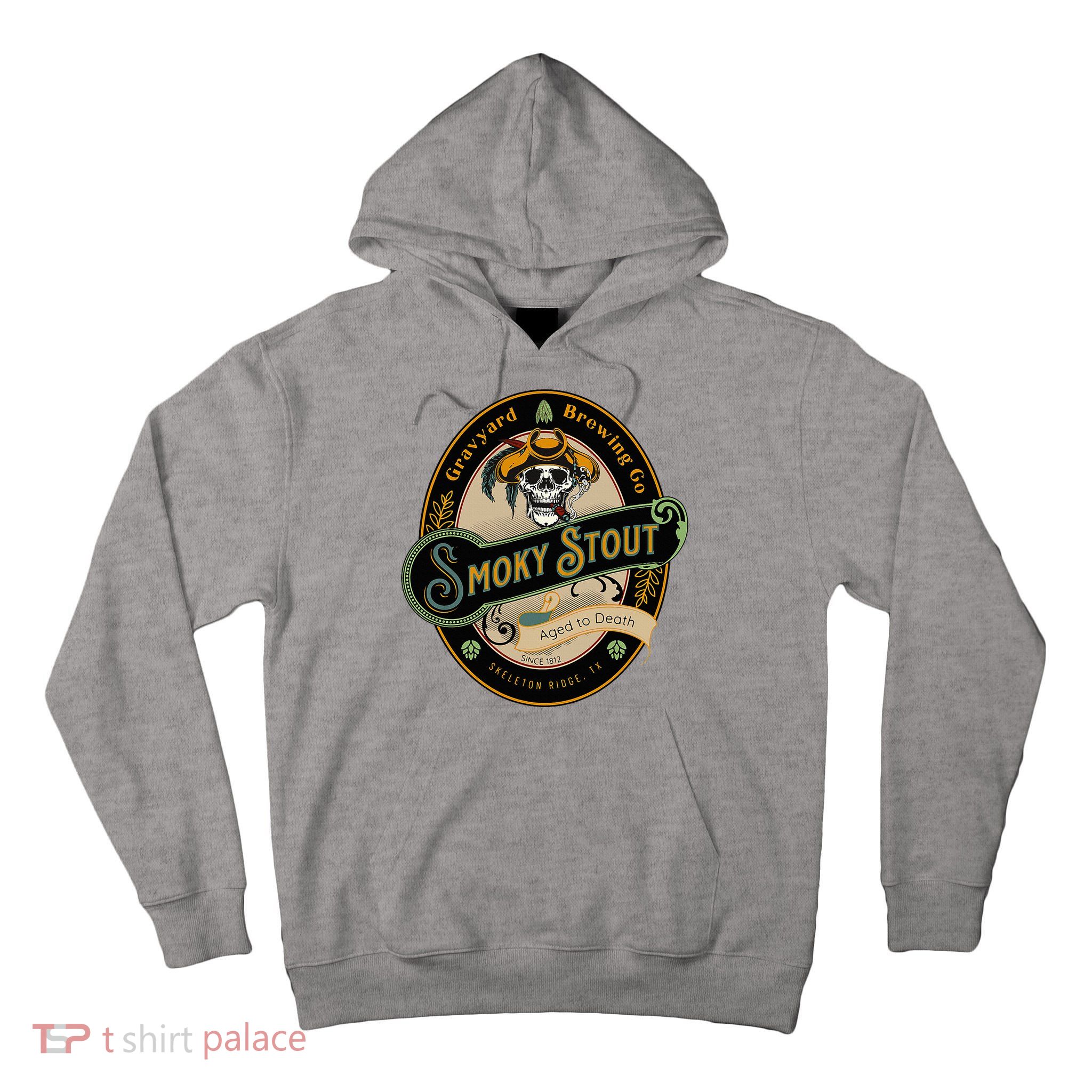 Graveyard Brewery Craft Beer Label Skeleton With Cigar Tall Hoodie