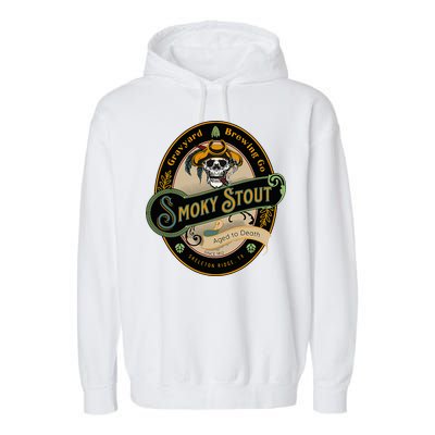 Graveyard Brewery Craft Beer Label Skeleton With Cigar Garment-Dyed Fleece Hoodie