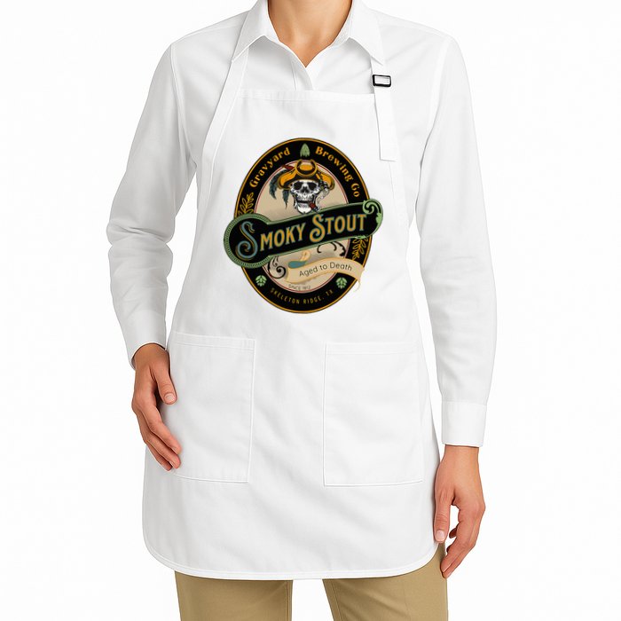 Graveyard Brewery Craft Beer Label Skeleton With Cigar Apron