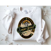 Graveyard Brewery Craft Beer Label Skeleton With Cigar Sweatshirt