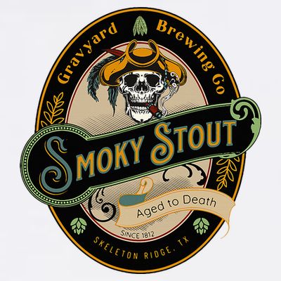 Graveyard Brewery Craft Beer Label Skeleton With Cigar T-Shirt
