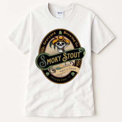Graveyard Brewery Craft Beer Label Skeleton With Cigar Tall T-Shirt