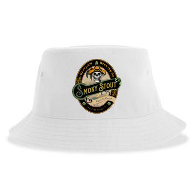 Graveyard Brewery Craft Beer Label Skeleton With Cigar Sustainable Bucket Hat