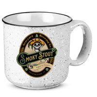 Graveyard Brewery Craft Beer Label Skeleton With Cigar 15oz Campfire Ceramic Mug