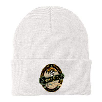 Graveyard Brewery Craft Beer Label Skeleton With Cigar Beanie