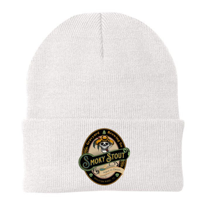 Graveyard Brewery Craft Beer Label Skeleton With Cigar Beanie