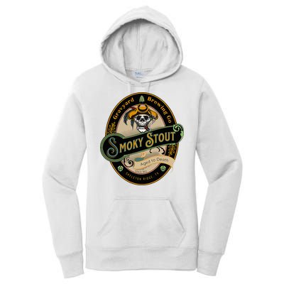 Graveyard Brewery Craft Beer Label Skeleton With Cigar Women's Pullover Hoodie