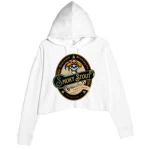 Graveyard Brewery Craft Beer Label Skeleton With Cigar Crop Fleece Hoodie