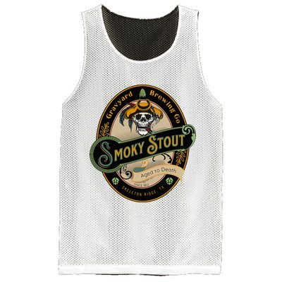 Graveyard Brewery Craft Beer Label Skeleton With Cigar Mesh Reversible Basketball Jersey Tank