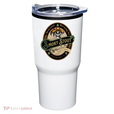 Graveyard Brewery Craft Beer Label Skeleton With Cigar Tumbler