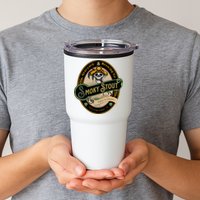 Graveyard Brewery Craft Beer Label Skeleton With Cigar Tumbler