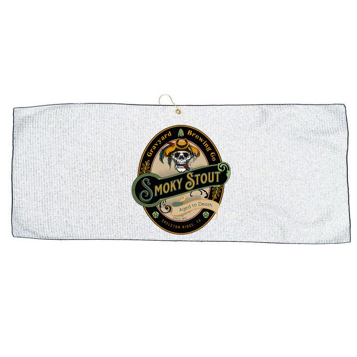 Graveyard Brewery Craft Beer Label Skeleton With Cigar Large Microfiber Waffle Golf Towel