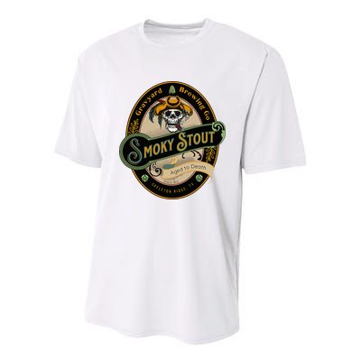 Graveyard Brewery Craft Beer Label Skeleton With Cigar Youth Performance Sprint T-Shirt