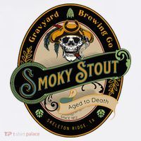 Graveyard Brewery Craft Beer Label Skeleton With Cigar Premium T-Shirt