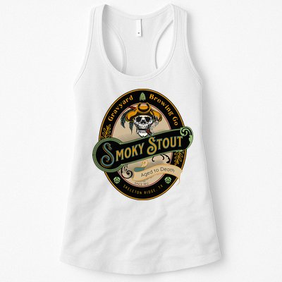 Graveyard Brewery Craft Beer Label Skeleton With Cigar Womens Tank Top