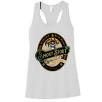 Graveyard Brewery Craft Beer Label Skeleton With Cigar Women's Racerback Tank