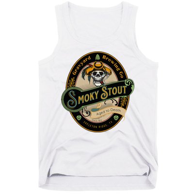 Graveyard Brewery Craft Beer Label Skeleton With Cigar Tank Top