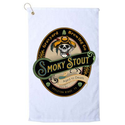 Graveyard Brewery Craft Beer Label Skeleton With Cigar Golf Towel