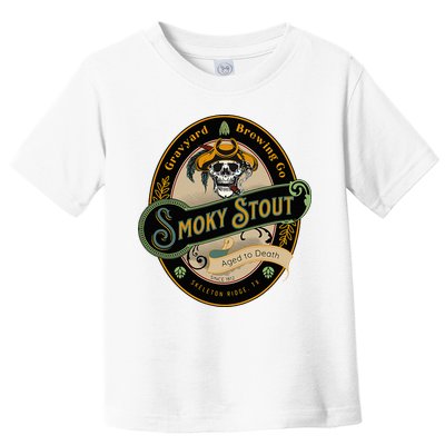 Graveyard Brewery Craft Beer Label Skeleton With Cigar Toddler T-Shirt