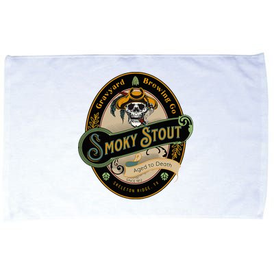 Graveyard Brewery Craft Beer Label Skeleton With Cigar Microfiber Hand Towel