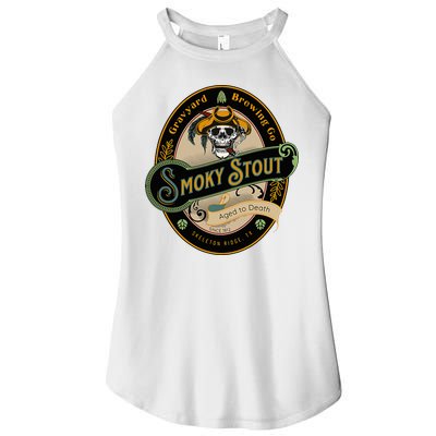 Graveyard Brewery Craft Beer Label Skeleton With Cigar Women's Perfect Tri Rocker Tank