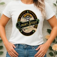 Graveyard Brewery Craft Beer Label Skeleton With Cigar Womens T-Shirt