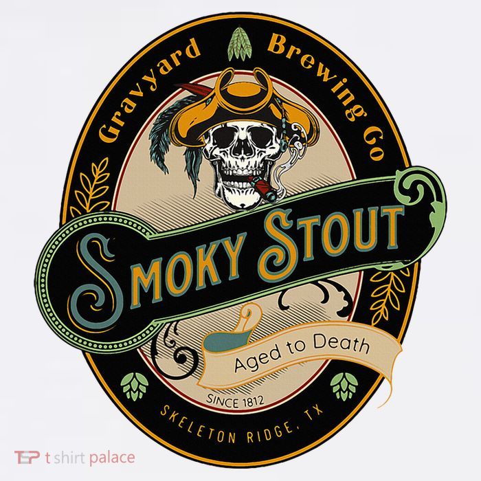 Graveyard Brewery Craft Beer Label Skeleton With Cigar Short Acrylic Beanie