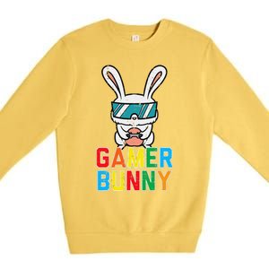 Gamer Bunny Cute Easter Video Game Gaming Premium Crewneck Sweatshirt