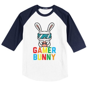 Gamer Bunny Cute Easter Video Game Gaming Baseball Sleeve Shirt