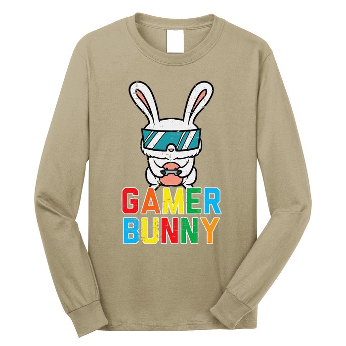 Gamer Bunny Cute Easter Video Game Gaming Long Sleeve Shirt