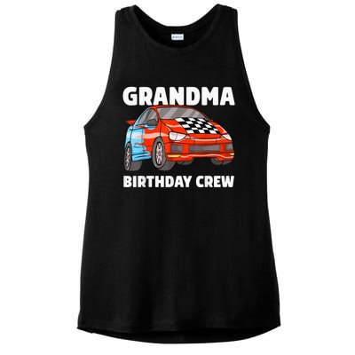 Grandma Birthday Crew Race Car Nana Racing Car Theme Ladies PosiCharge Tri-Blend Wicking Tank