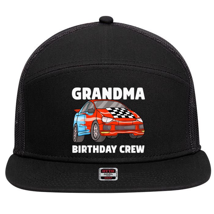 Grandma Birthday Crew Race Car Nana Racing Car Theme 7 Panel Mesh Trucker Snapback Hat