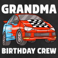 Grandma Birthday Crew Race Car Nana Racing Car Theme 7 Panel Mesh Trucker Snapback Hat
