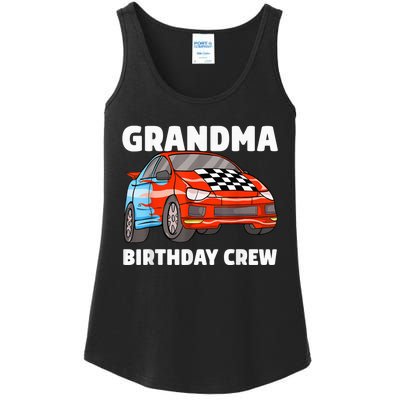 Grandma Birthday Crew Race Car Nana Racing Car Theme Ladies Essential Tank