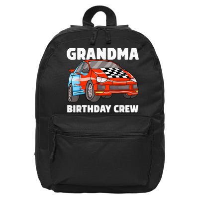 Grandma Birthday Crew Race Car Nana Racing Car Theme 16 in Basic Backpack