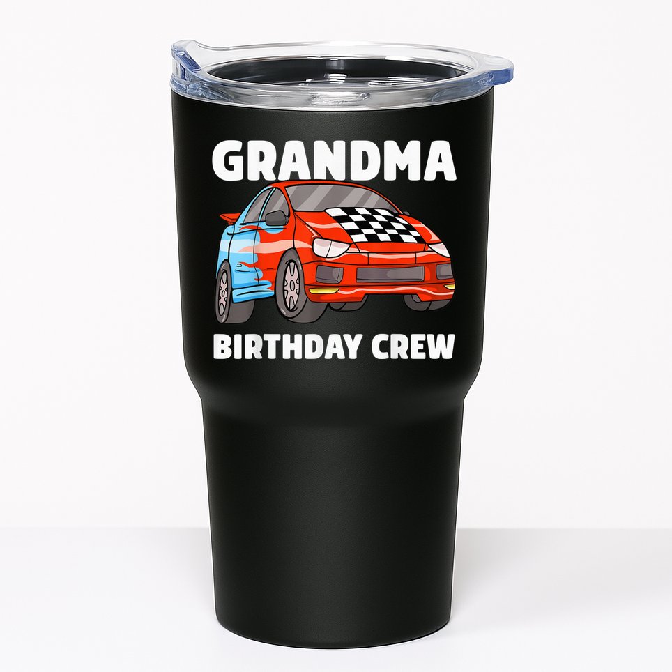 Grandma Birthday Crew Race Car Nana Racing Car Theme Tumbler