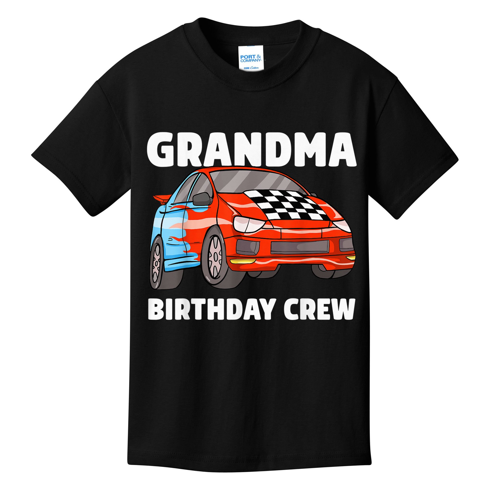 Grandma Birthday Crew Race Car Nana Racing Car Theme Kids T-Shirt