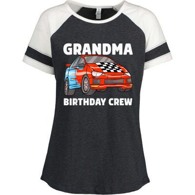 Grandma Birthday Crew Race Car Nana Racing Car Theme Enza Ladies Jersey Colorblock Tee