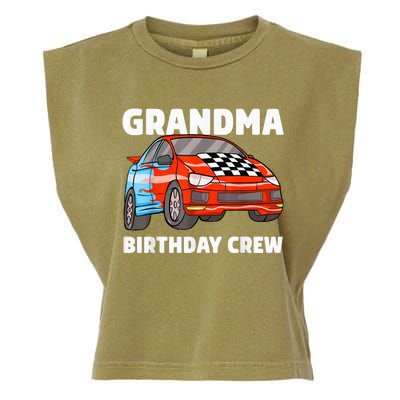 Grandma Birthday Crew Race Car Nana Racing Car Theme Garment-Dyed Women's Muscle Tee