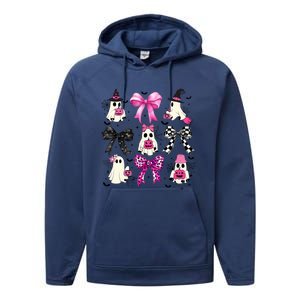 Ghost Bow Coquette Halloween Spooky Season Performance Fleece Hoodie