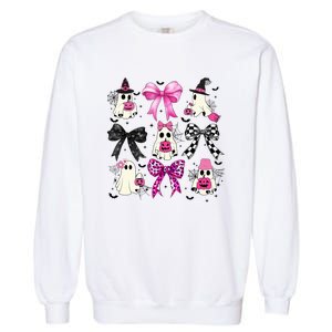 Ghost Bow Coquette Halloween Spooky Season Garment-Dyed Sweatshirt