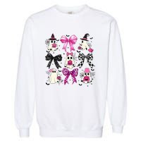 Ghost Bow Coquette Halloween Spooky Season Garment-Dyed Sweatshirt