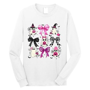 Ghost Bow Coquette Halloween Spooky Season Long Sleeve Shirt