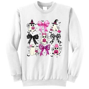 Ghost Bow Coquette Halloween Spooky Season Sweatshirt