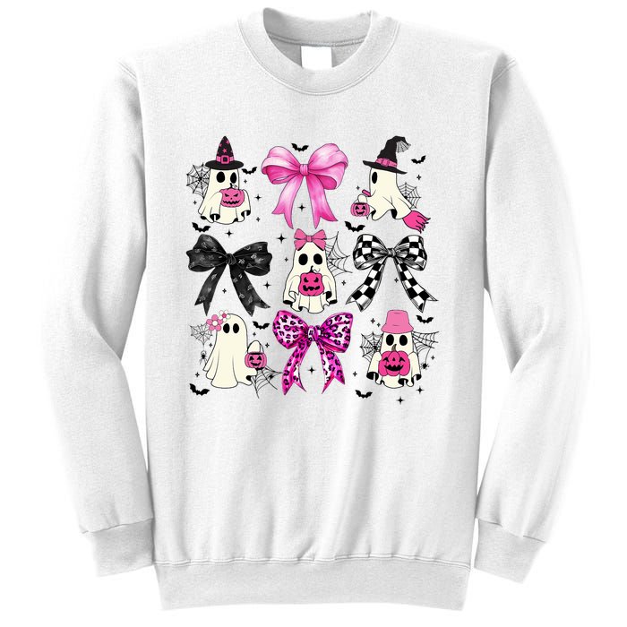 Ghost Bow Coquette Halloween Spooky Season Sweatshirt