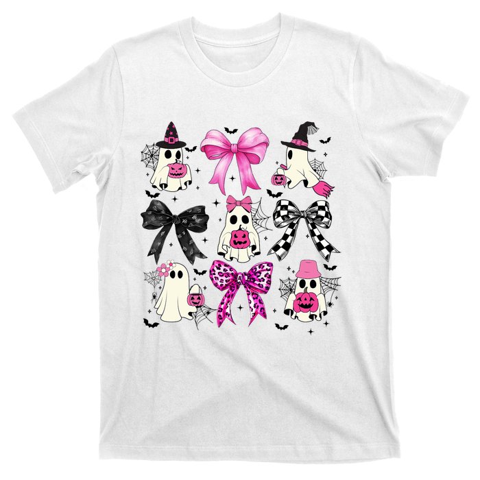 Ghost Bow Coquette Halloween Spooky Season T-Shirt