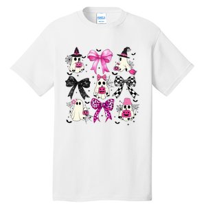 Ghost Bow Coquette Halloween Spooky Season Tall T-Shirt