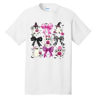 Ghost Bow Coquette Halloween Spooky Season Tall T-Shirt